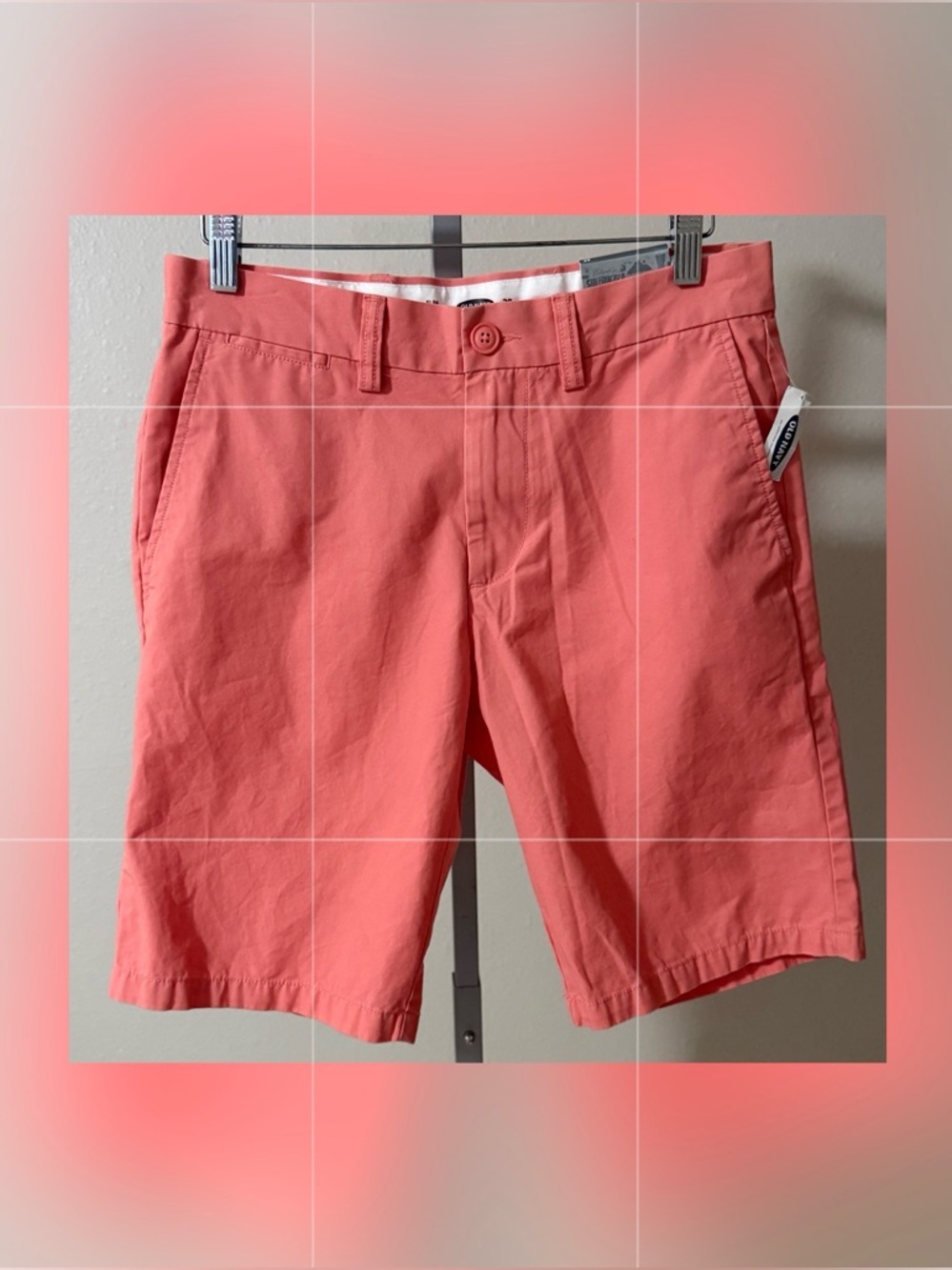 Men's Old Navy Slim Fit Coral Outrage Casual Chino Shorts, Size 29